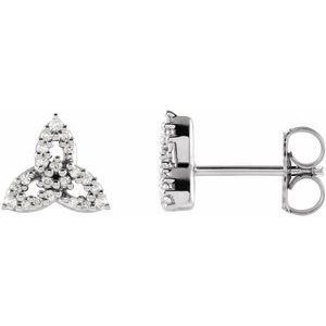 14K White 1/10 CTW Natural Diamond Celtic-Inspired Trinity Earrings