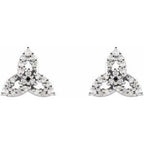 14K White 1/10 CTW Natural Diamond Celtic-Inspired Trinity Earrings