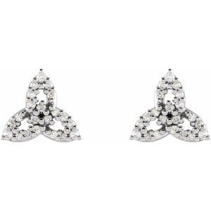 14K White 1/10 CTW Natural Diamond Celtic-Inspired Trinity Earrings