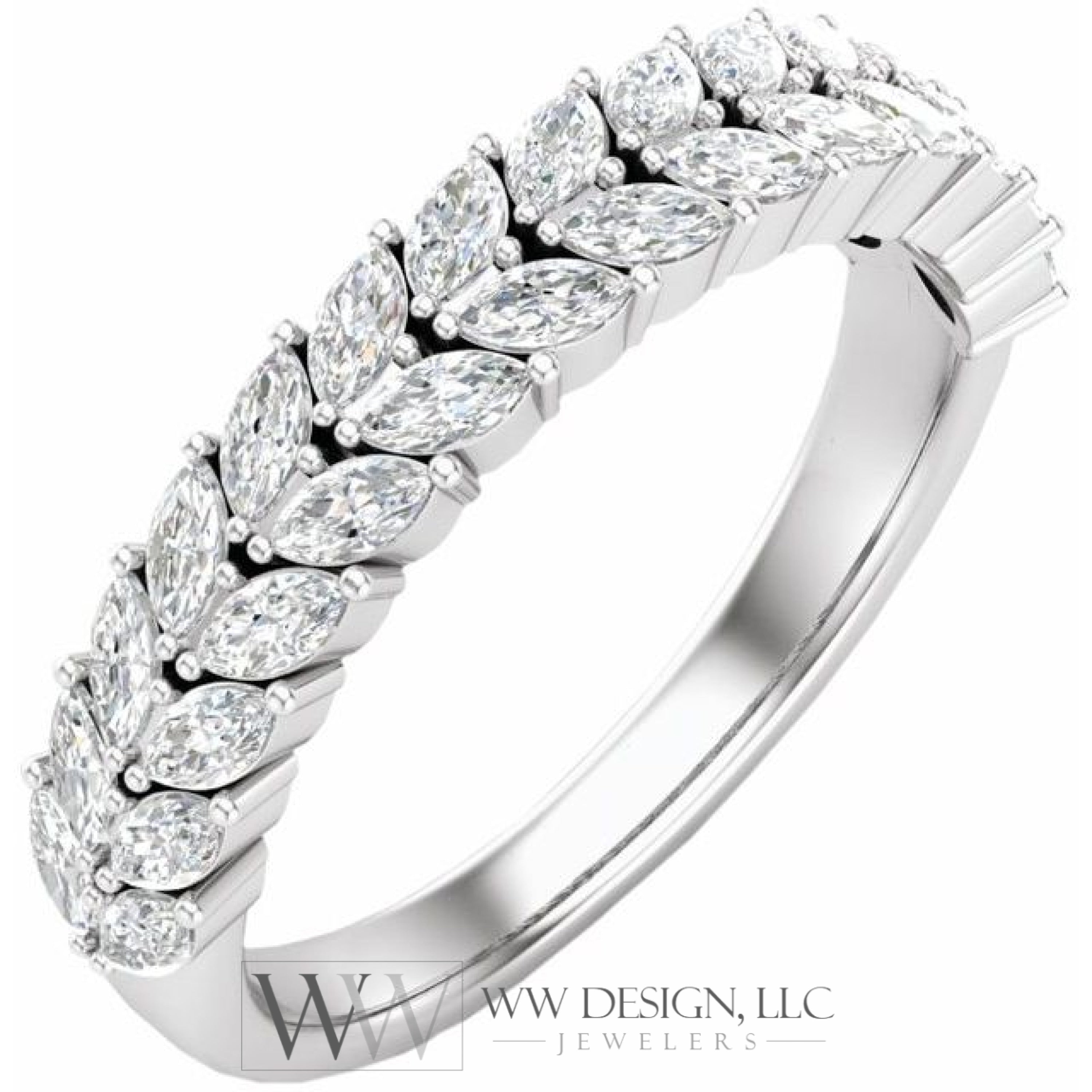 7/8 Ctw Natural Diamond Double Row Anniversary Band Ring - 14K (Y W Or R) Rings