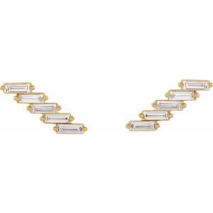 14K Yellow 1/4 CTW Natural Diamonds Ear Climber