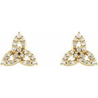14K White 1/10 CTW Natural Diamond Celtic-Inspired Trinity Earrings