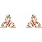 14K White 1/10 CTW Natural Diamond Celtic-Inspired Trinity Earrings