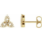 14K White 1/10 CTW Natural Diamond Celtic-Inspired Trinity Earrings