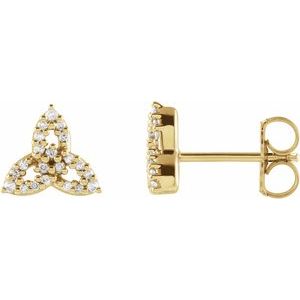 14K White 1/10 CTW Natural Diamond Celtic-Inspired Trinity Earrings