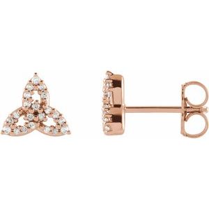 14K White 1/10 CTW Natural Diamond Celtic-Inspired Trinity Earrings
