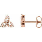 14K White 1/10 CTW Natural Diamond Celtic-Inspired Trinity Earrings