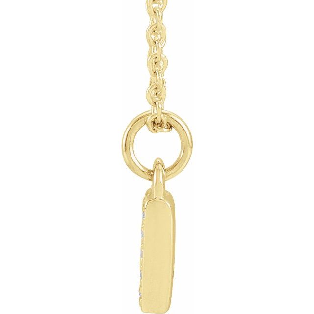 14K Yellow Petite Pavé™ .02 CTW Natural Diamond Numeral 1 16-18" Necklace
