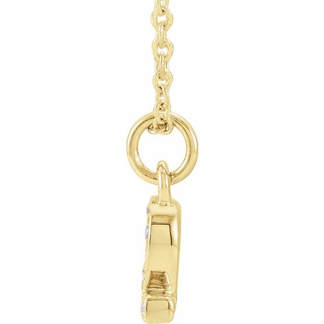 14K Yellow Petite Pavé™ .03 CTW Natural Diamond Numeral 2 16-18" Necklace