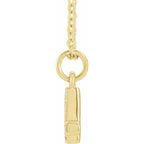 14K Yellow Petite Pavé™ .03 CTW Natural Diamond Numeral 4 16-18" Necklace