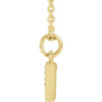 14K Yellow Petite Pavé™ .03 CTW Natural Diamond Numeral 7 16-18" Necklace