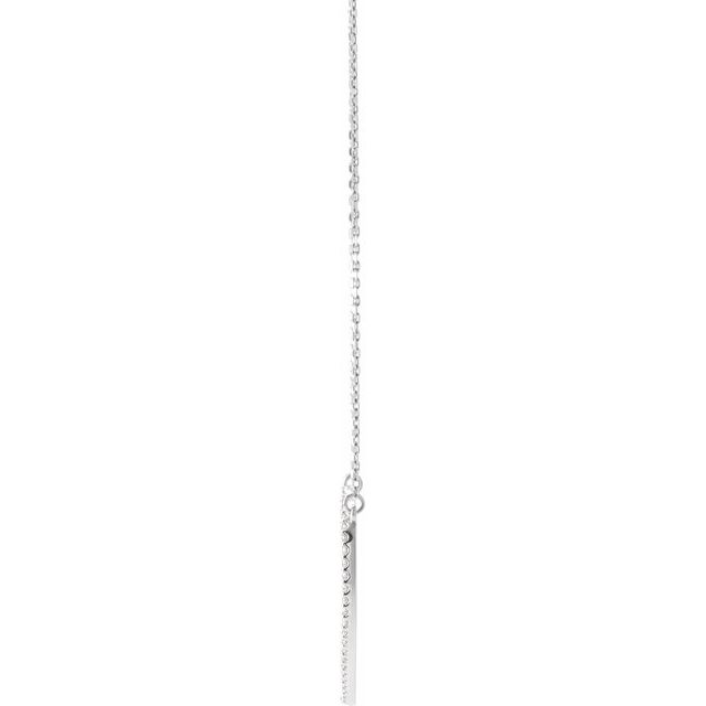 14K White 3/8 CTW Natural Diamond Large Heart 16" Necklace