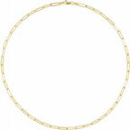 3.85 mm Thin Elongated Flat Link Paperclip Chain - 14k Gold (Y, W, or R), or Sterling Silver - wwdesignjewelers.com
