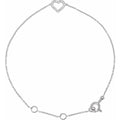 14K White .06 CTW Natural Diamond Heart 6-7" Bracelet