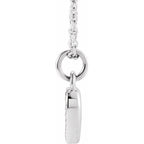 14K White Petite Pavé™ .02 CTW Natural Diamond Numeral 1 16-18" Necklace