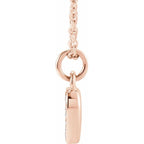 14K Rose Petite Pavé™ .04 CTW Natural Diamond Numeral 9 16-18" Necklace