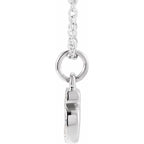 14K White Petite Pavé™ .04 CTW Natural Diamond Numeral 5 16-18" Necklace
