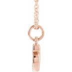 14K Rose Petite Pavé™ .04 CTW Natural Diamond Numeral 5 16-18" Necklace
