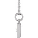 14K White Petite Pavé™ .03 CTW Natural Diamond Numeral 7 16-18" Necklace