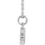 14K White Petite Pavé™ .04 CTW Natural Diamond Numeral 6 16-18" Necklace