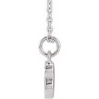 14K White Petite Pavé™ .05 CTW Natural Diamond Numeral 8 16-18" Necklace