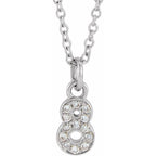 14K White Petite Pavé™ .05 CTW Natural Diamond Numeral 8 16-18" Necklace