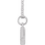 14K White Petite Pavé™ .03 CTW Natural Diamond Numeral 4 16-18" Necklace