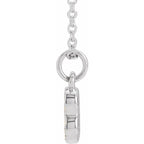 14K White Petite Pavé™ .04 CTW Natural Diamond Numeral 3 16-18" Necklace