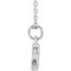 14K White Petite Pavé™ .03 CTW Natural Diamond Numeral 2 16-18" Necklace