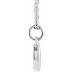 14K White Petite Pavé™ .04 CTW Natural Diamond Numeral 0 16-18" Necklace