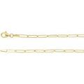 2.6 mm Thin Elongated Flat Link Paperclip Chain - 14k Gold (Y, W, or R), or Sterling Silver - wwdesignjewelry.com