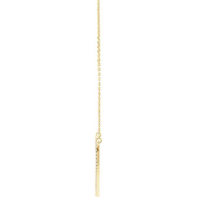 14K Yellow 3/8 CTW Natural Diamond Large Heart 16" Necklace
