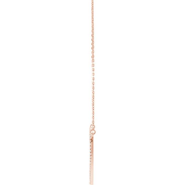 14K Rose 3/8 CTW Natural Diamond Large Heart 16" Necklace