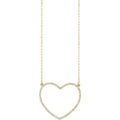 14K Yellow 3/8 CTW Natural Diamond Large Heart 16" Necklace