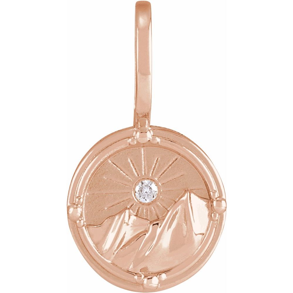 0.015 CT Natural Diamond Water, Earth, Air or Fire Zodiac Element Pendant- 14k Gold (Y, W or R)
