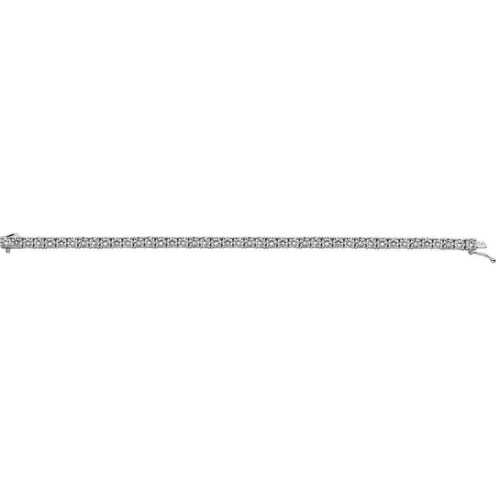4mm Round Cubic Zirconia Line Tennis Bracelet - Sterling Silver