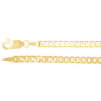 3mm Solid Curb 7" Chain Bracelet - 14K Yellow Gold