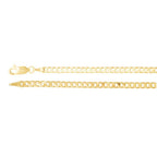 3mm Solid Curb 7" Chain Bracelet - 14K Yellow Gold