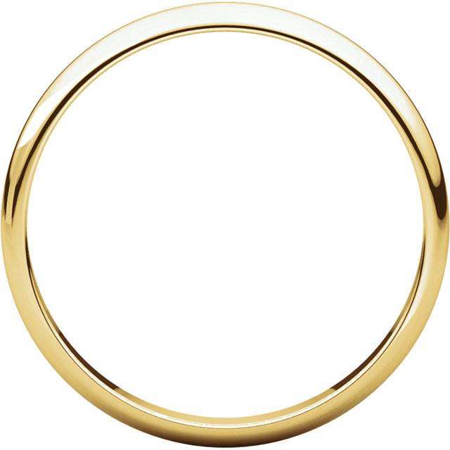 2.5mm Half Round Light Wedding Band Stackable Ring - 14k Gold (Y, W, or R), Palladium, Platinum, Sterling Silver