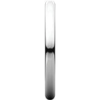 2mm Half Round Light Wedding Band Stackable Ring - 14k Gold (Y, W, or R), Palladium, Platinum, Sterling Silver