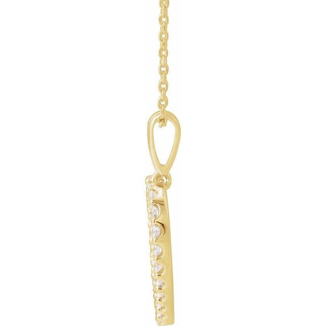14K Yellow 3/8 CTW Natural Diamond Heart 18" Necklace