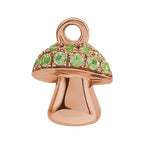 0.06 Ctw Natural Diamond Or Peridot Mushroom Dangle Charm - 14K Gold (Y W R) Rose /