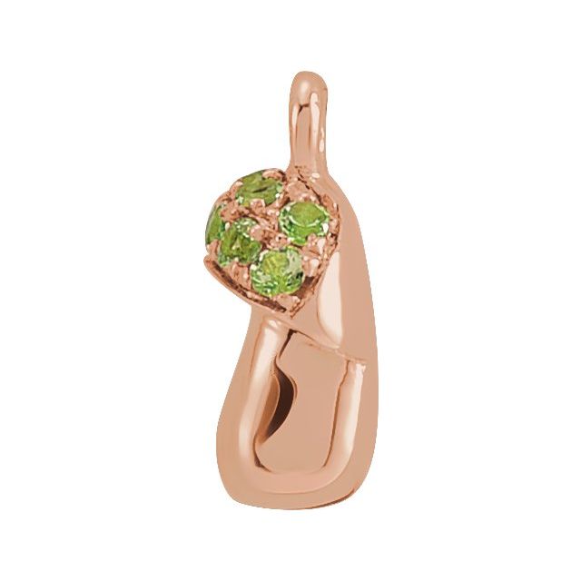 0.06 Ctw Natural Diamond Or Peridot Mushroom Dangle Charm - 14K Gold (Y W R) /