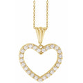 14K Yellow 1 CTW Natural Diamond Heart 18" Necklace