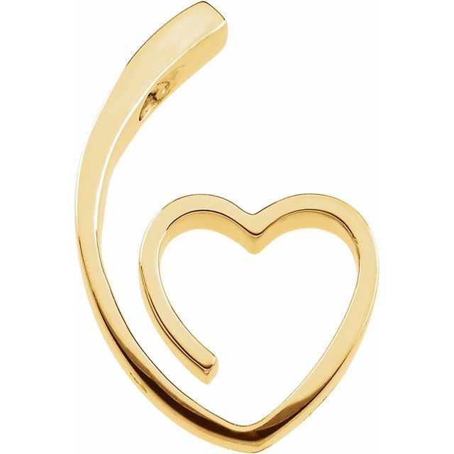 14K Yellow 25x15.5 mm Heart Slide Pendant