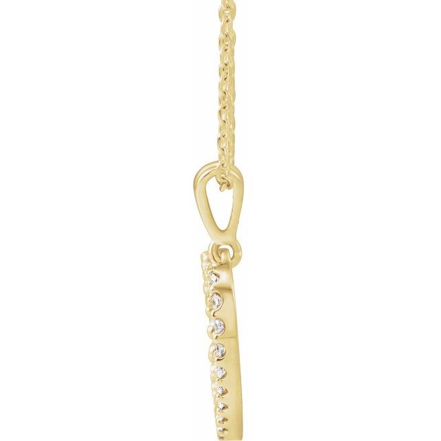 14K Yellow 1/5 CTW Natural Diamond Heart 18" Necklace