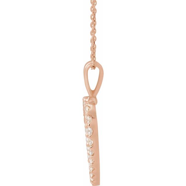 14K Rose 1 CTW Natural Diamond Heart 18" Necklace