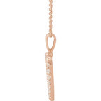 14K Rose 1 CTW Natural Diamond Heart 18" Necklace