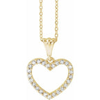 14K Yellow 1/5 CTW Natural Diamond Heart 18" Necklace