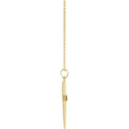 23mm x 15.9mm Cross 18" Necklace - 14K Gold (Y, W, or R), Platinum or Sterling Silver